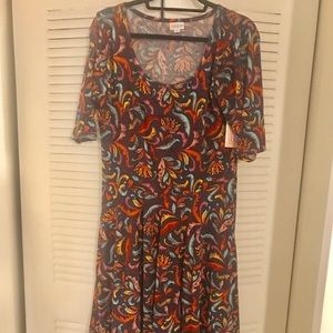 NWT XL LulaRoe Nicole multicolored dress. ♥️